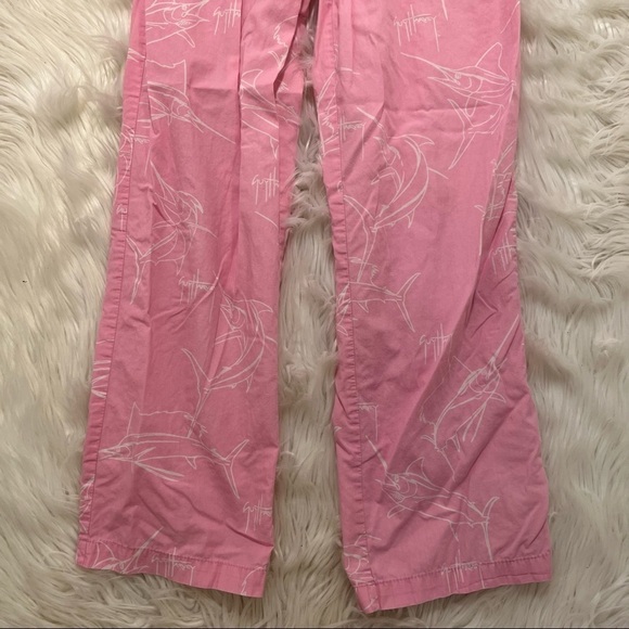 Guy Harvey Brushstroke Slam Dorm Long Pants Pink White - Picture 3 of 10
